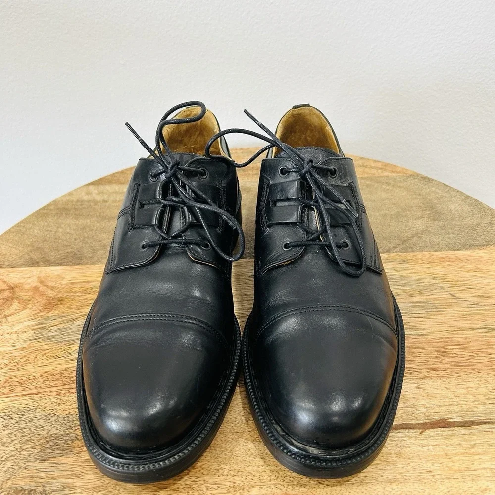 Bacco Bucci Mens Black Leather Oxford Dress Shoes Men's Size 9 Made in Italy